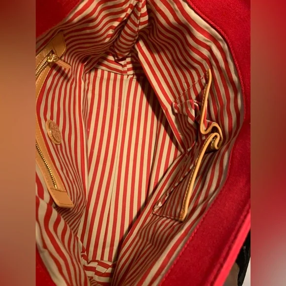 Tory Burch New w/out tags canvas tote. Color: Red - Picture 6 of 8